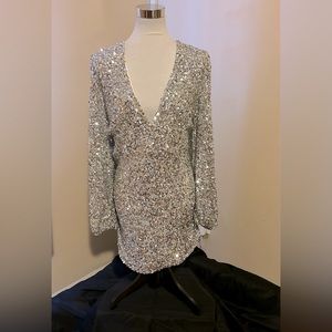 Brook Sequin Mini Dress - Silver